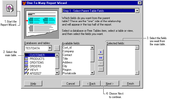 FoxPro1-to-ManyReportWiz screenshot